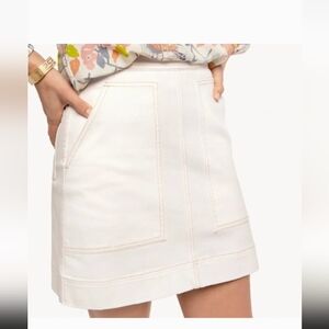Isla denim skirt pearl white
